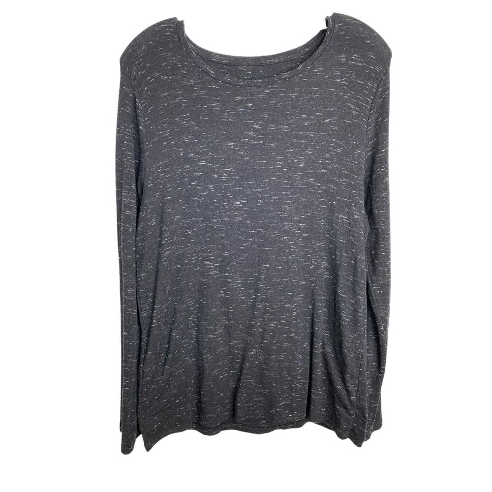 A New Day Gray Space Dye Pima Cotton Modal Tunic Top XL Long Sleeve Boho Grunge